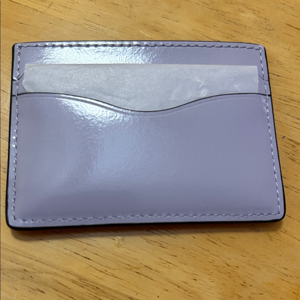 Tory Burch Lavender Card Holder with Silver Logo - Picture 2 of 4